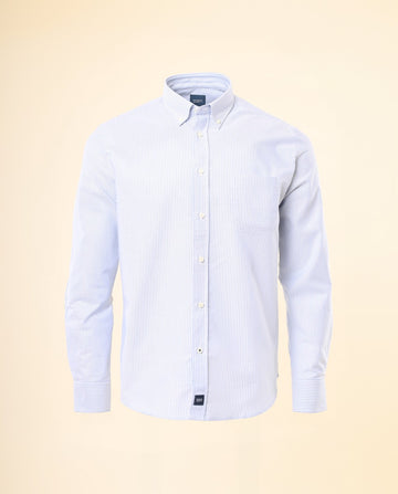 Camisa Casual 100% Algodão em Azul